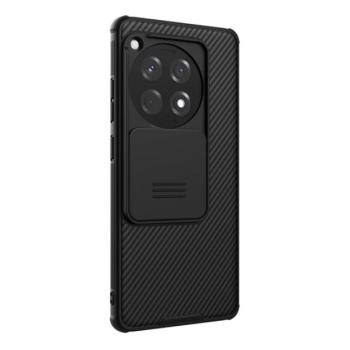 NILLKIN CAMSHIELD PRO műanyag telefonvédő (szilikon keret, ütésállóság, kameravédő, csíkos) FEKETE OnePlus 12R 5g kép