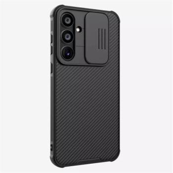 NILLKIN CAMSHIELD PRO műanyag telefonvédő (szilikon keret, ütésállóság, kameravédő, csíkos) FEKETE Samsung Galaxy A55 5G (SM-A556) kép