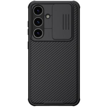 NILLKIN CAMSHIELD PRO műanyag telefonvédő (szilikon keret, ütésállóság, kameravédő, csíkos) FEKETE Samsung Galaxy S24 Plus (SM-S926) kép
