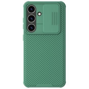 NILLKIN CAMSHIELD PRO műanyag telefonvédő (szilikon keret, ütésállóság, kameravédő, csíkos) SÖTÉTZÖLD Samsung Galaxy S24 (SM-S921) kép