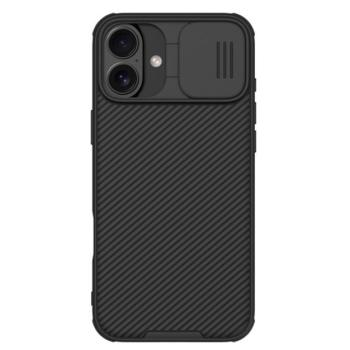 NILLKIN CAMSHIELD PRO szilikon telefonvédő (ütésállóság, kameravédő, csíkos) FEKETE Apple iPhone 16 Plus kép