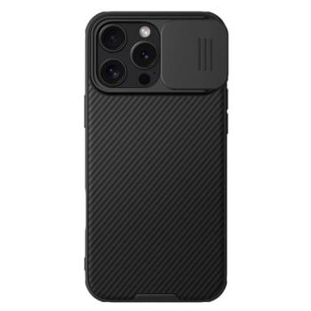 NILLKIN CAMSHIELD PRO szilikon telefonvédő (ütésállóság, kameravédő, csíkos) FEKETE Apple iPhone 16 Pro Max kép