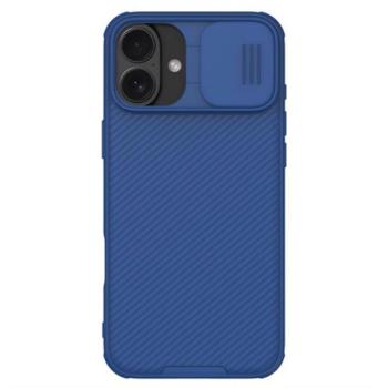 NILLKIN CAMSHIELD PRO szilikon telefonvédő (ütésállóság, kameravédő, csíkos) SÖTÉTKÉK Apple iPhone 16 Plus 5G kép