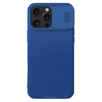 NILLKIN CAMSHIELD PRO szilikon telefonvédő (ütésállóság, kameravédő, csíkos) SÖTÉTKÉK Apple iPhone 16 Pro Max kép
