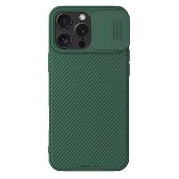 NILLKIN CAMSHIELD PRO szilikon telefonvédő (ütésállóság, kameravédő, csíkos) SÖTÉTZÖLD Apple iPhone 16 Pro Max kép