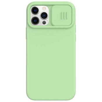 NILLKIN CAMSHIELD SILKY szilikon telefonvédő (matt, mikrofiber plüss belső, kamera védelem, környezetbarát) VILÁGOSZÖLD Apple iPhone 12 Pro Max kép