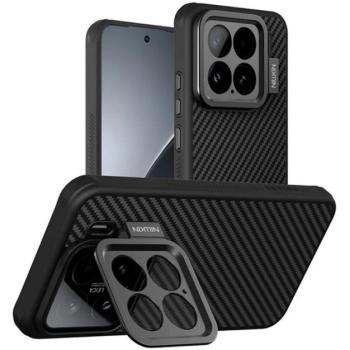 NILLKIN CARBOPROP szilikon telefonvédő (ütésállóság, aramid bevonat, kitámasztó, karbon minta) FEKETE Xiaomi 15 kép