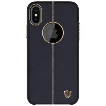 NILLKIN ENGLON műanyag telefonvédő (bőr hatású, varrás minta, logó kivágás) FEKETE Apple iPhone XS 5.8, Apple iPhone X 5.8 kép