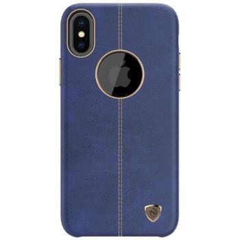 NILLKIN ENGLON műanyag telefonvédő (bőr hatású, varrás minta, logó kivágás) SÖTÉTKÉK Apple iPhone XS 5.8, Apple iPhone X 5.8 kép