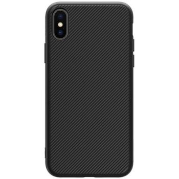 NILLKIN ETON műanyag telefonvédő (szilikon keret, beépített fémlemez, karbon minta) FEKETE Apple iPhone XS 5.8, Apple iPhone X 5.8 kép