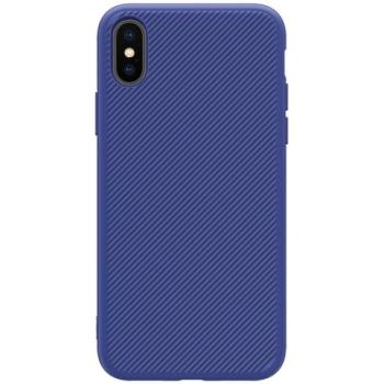 NILLKIN ETON műanyag telefonvédő (szilikon keret, beépített fémlemez, karbon minta) SÖTÉTKÉK Apple iPhone XS 5.8, Apple iPhone X 5.8 kép