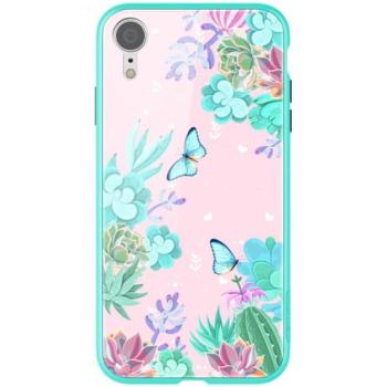NILLKIN FLORAL telefonvédő szilikon keret (BUMPER, közepesen ütésálló, edzett üveg hátlap, pillangó, virág minta) SZÍNES Apple iPhone XR 6.1 kép