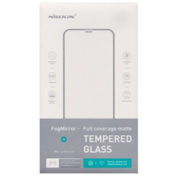 NILLKIN FOGMIRROR képernyővédő üveg (matt, 2.5D, full glue, lekerekített szél, karcálló, 0.33mm, 9H) FEKETE Apple iPhone 12 mini kép