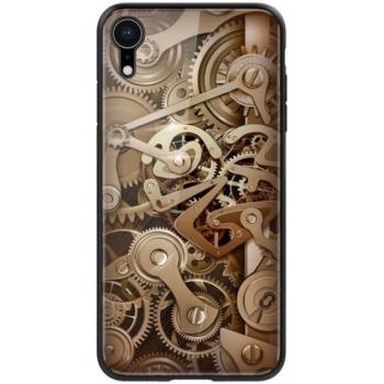 NILLKIN GEAR telefonvédő szilikon keret (BUMPER, közepesen ütésálló, edzett üveg hátlap, fogaskerék minta) BARNA Apple iPhone XR 6.1 kép