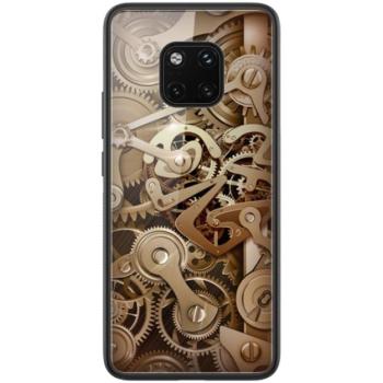 NILLKIN GEAR telefonvédő szilikon keret (BUMPER, közepesen ütésálló, edzett üveg hátlap, fogaskerék minta) BARNA Huawei Mate 20 Pro kép