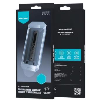 NILLKIN GUARDIAN képernyővédő üveg (2.5D, full glue, betekintés ellen, 0.33mm, 9H + segédkeret) FEKETE Apple iPhone 16 5G kép