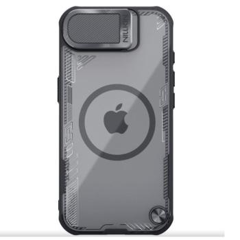 Nillkin Iceblade Prop Apple iPhone 17e / iPhone 16e mágneses szilikon tok, fekete-átlátszó kép