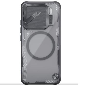Nillkin Iceblade Prop Apple Xiaomi 15 mágneses szilikon tok, fekete-átlátszó kép