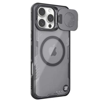 NILLKIN ICEBLADE PROP szilikon telefonvédő (ütésállóság, kameravédő, kitámasztó, MagSafe) FEKETE Apple iPhone 16 Pro Max 5G kép