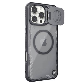 NILLKIN ICEBLADE PROP szilikon telefonvédő (ütésállóság, kameravédő, kitámasztó, MagSafe) FEKETE Apple iPhone 16 Pro kép
