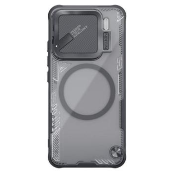 NILLKIN ICEBLADE PROP szilikon telefonvédő (ütésállóság, kameravédő, kitámasztó, MagSafe) FEKETE Xiaomi 15 kép