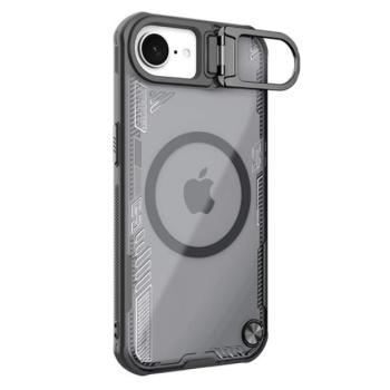 NILLKIN ICEBLADE PROP szilikon telefonvédő (ütésállóság, kitámasztó, MagSafe) FEKETE Apple iPhone 16e kép