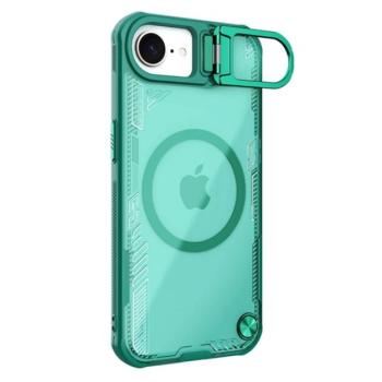 NILLKIN ICEBLADE PROP szilikon telefonvédő (ütésállóság, kitámasztó, MagSafe) SÖTÉTZÖLD Apple iPhone 16e kép