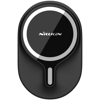 Nillkin MagRoad mágneses autós tartó, szellőzőrácsba Magsafe wireless gyorstöltő, fekete, 10W kép