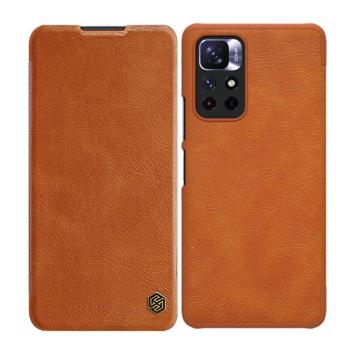 Nillkin Qin könyvtok Xiaomi Redmi Note 11T 5G / Note 11S 5G / Poco M4 Pro 5G - barna kép