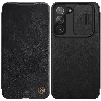 Nillkin Qin Leather Pro tok Samsung Galaxy S22 + (S22 Plus) Kameravédő fedővel fekete kép