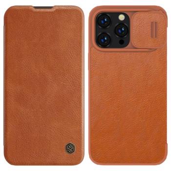 Nillkin Qin Pro bőr tok iPhone 14 Pro Max 6.7 2022 barna kép