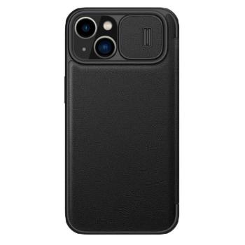 Nillkin Qin Pro bőr tok - sima bőr iPhone 14 Plus 6.7 2022 Klasszikus fekete kép