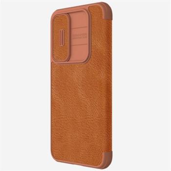 Nillkin Qin Pro Samsung Galaxy A55 5G bőr flip tok, barna kép