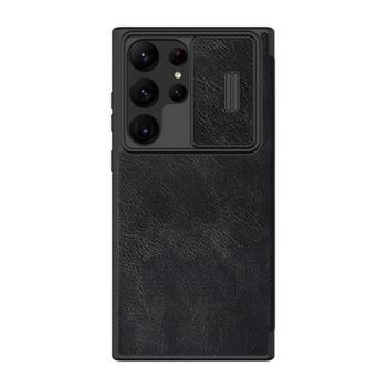 Nillkin Qin Pro Samsung Galaxy S23 Ultra bőr flip tok, fekete kép