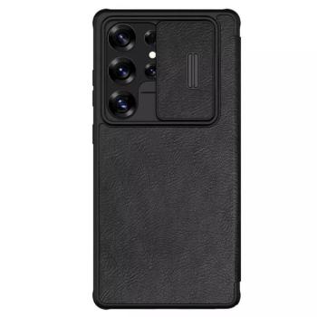 Nillkin Qin Pro Samsung Galaxy S25 Ultra bőr flip tok, fekete kép