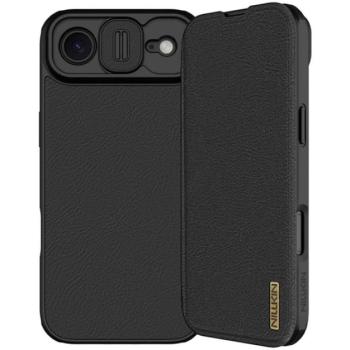NILLKIN QIN PRO tok álló, bőr hatású (FLIP, oldalra nyíló, kártyazseb, kameravédő) FEKETE Apple iPhone Air kép