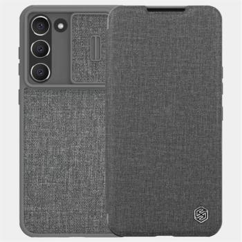 NILLKIN QIN PRO tok álló, szövet hatású (FLIP, oldalra nyíló, bankkártya tartó, kamera védelem) SZÜRKE Samsung Galaxy S23 Plus (SM-S916) kép