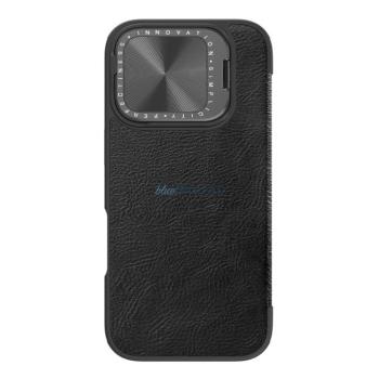 Nillkin Qin Prop Leather tok kamera lencse védővel és kitámasztóval iPhone 16 Pro Max - fekete kép