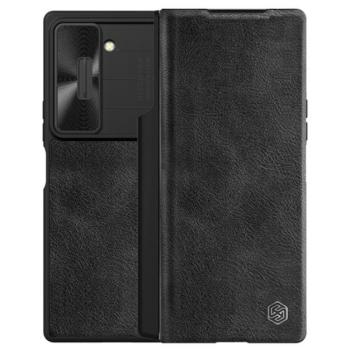 NILLKIN QIN PROP tok álló, bőr hatású (FLIP, oldalra nyíló, kártyazseb, kameravédő, kitámasztó) FEKETE Samsung Galaxy Z Fold6 5G (SM-F956) kép