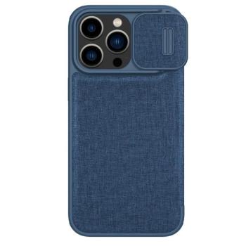 Nillkin Qin Qin Cloth Pro Case Case iPhone 14 Pro Max kamera védő tok Holster Cover Flip Case kék kép