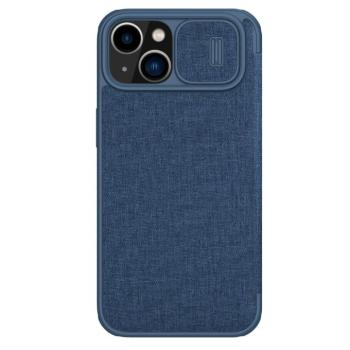 Nillkin Qin Qin Cloth Pro Case tok iPhone 14 Plus kamera védő tok Flip Case kék kép