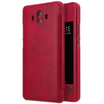 NILLKIN QIN tok álló, bőr hatású (aktív FLIP, oldalra nyíló, S-View Cover) PIROS Huawei Mate 10 kép