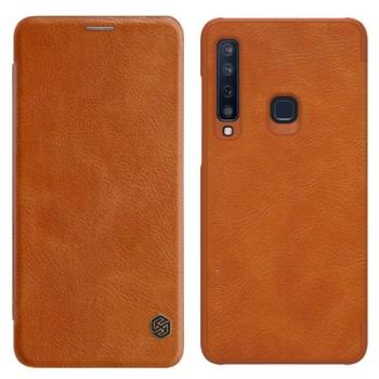NILLKIN QIN tok álló, bőr hatású (FLIP, oldalra nyíló, bankkártya tartó) BARNA Samsung Galaxy A9 (2018) SM-A920 kép