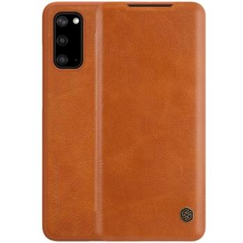NILLKIN QIN tok álló, bőr hatású (FLIP, oldalra nyíló, bankkártya tartó) BARNA Samsung Galaxy S20 (SM-G980F), Samsung Galaxy S20 5G (SM-G981U) kép