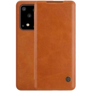 NILLKIN QIN tok álló, bőr hatású (FLIP, oldalra nyíló, bankkártya tartó) BARNA Samsung Galaxy S20 Ultra (SM-G988F), Samsung Galaxy S20 Ultra 5G (SM-G988B) kép