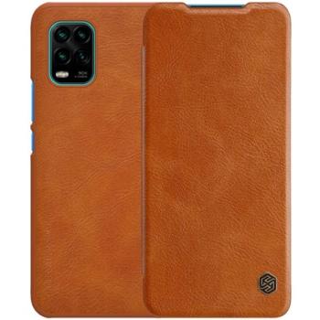 NILLKIN QIN tok álló, bőr hatású (FLIP, oldalra nyíló, bankkártya tartó) BARNA Xiaomi Mi 10 Lite 5G kép
