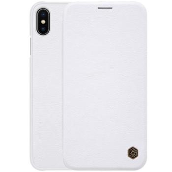 NILLKIN QIN tok álló, bőr hatású (FLIP, oldalra nyíló, bankkártya tartó) FEHÉR Apple iPhone XS Max 6.5 kép