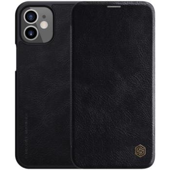 NILLKIN QIN tok álló, bőr hatású (FLIP, oldalra nyíló, bankkártya tartó) FEKETE Apple iPhone 12 mini kép