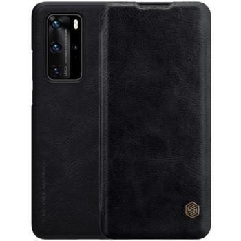 NILLKIN QIN tok álló, bőr hatású (FLIP, oldalra nyíló, bankkártya tartó) FEKETE Huawei P40 Pro 5G kép