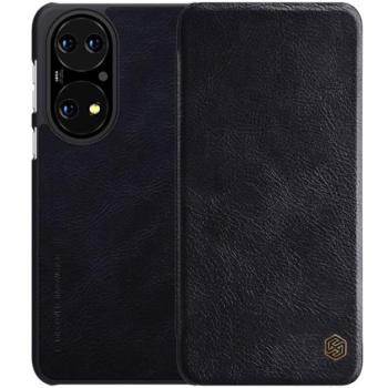 NILLKIN QIN tok álló, bőr hatású (FLIP, oldalra nyíló, bankkártya tartó) FEKETE Huawei P50 kép